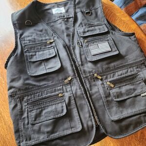 Blue Stone NRA L Black Tactical Vest Conceal Carry Hunting Military Style